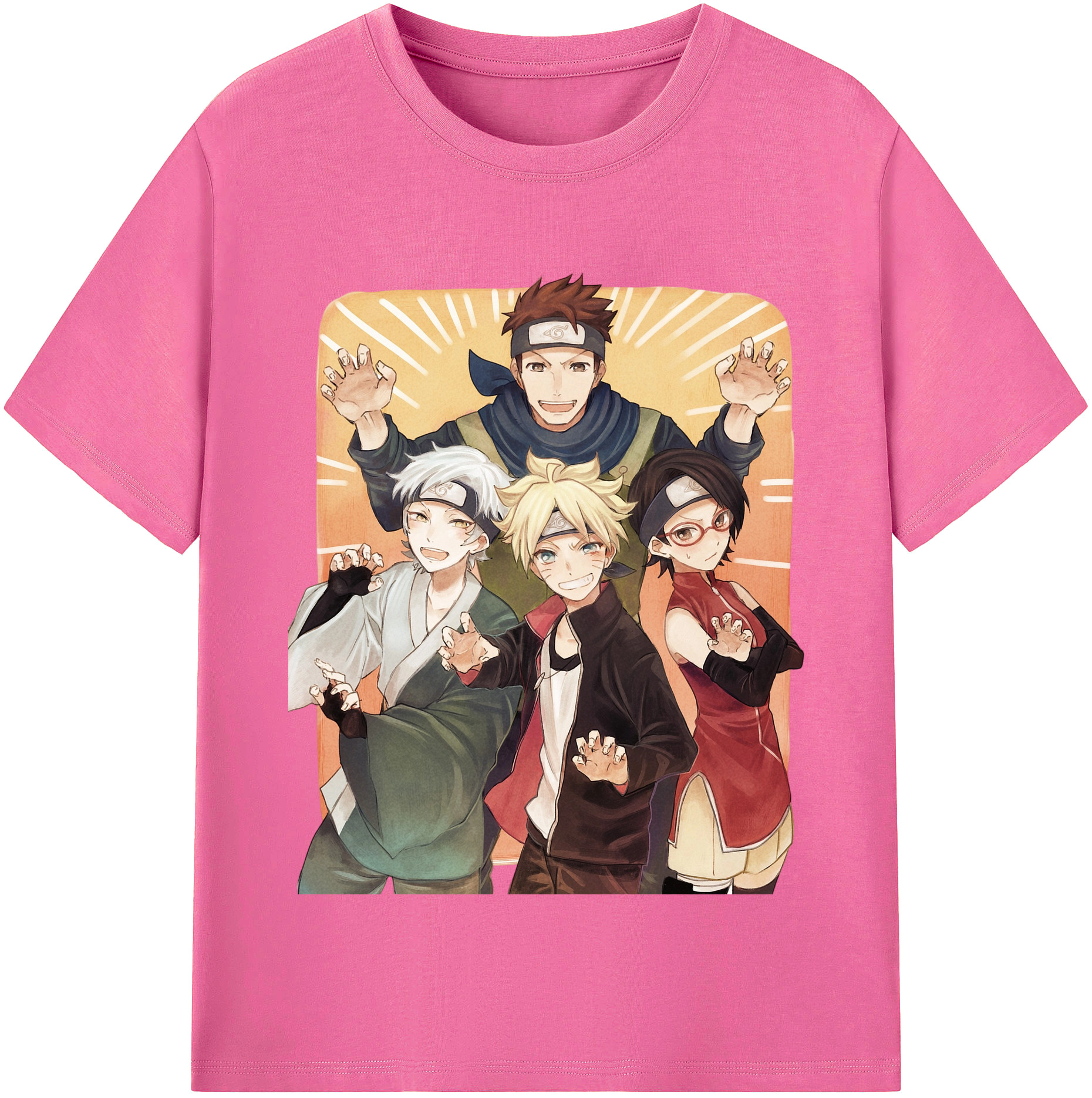 （画像用） NARUTO -ナルト- うちは サラダ Uchiha Sarada レディースカジュアルプリントTシャツ（綿100％）